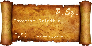 Pavesitz Szirén névjegykártya